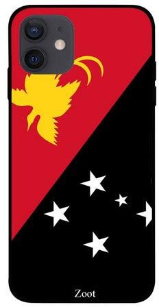 Flag Of Papua New Guinea Printed Case Cover -for Apple iPhone 12 mini Red/Black/Yellow Red/Black/Yellow