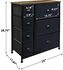 Sorbus Dresser with Drawers - Furniture Storage Tower Unit for Bedroom, Hallway, Closet, Office Organization - Steel Frame, Wood Top, Easy Pull Fabric Bins (Wood Top, Black)