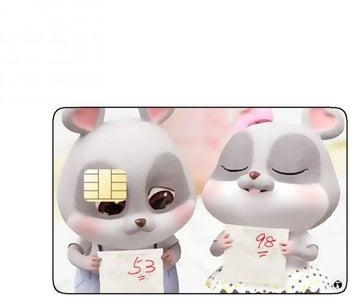 PRINTED BANK CARD STICKER Cute Hamsters Drawing