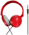 On-Ear 3.5mm Jack Wired Headphones أحمر
