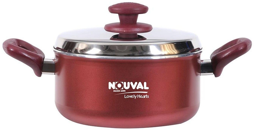 Nouval Lovely Heart Stew Pot - 24 Cm - Red