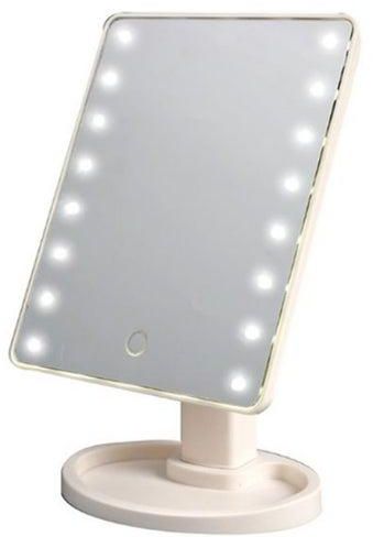 مرآة زينة توضع على سطح الطاولة مزودة بإضاءة LED أبيض 17سنتيمتر