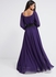 Tie-Waist Frilly Maxi Dress Purple