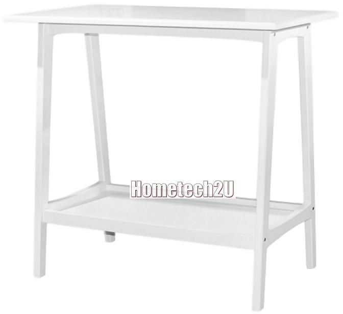 Hometech2u Poland Wooden Decoration Side Console Table (White)