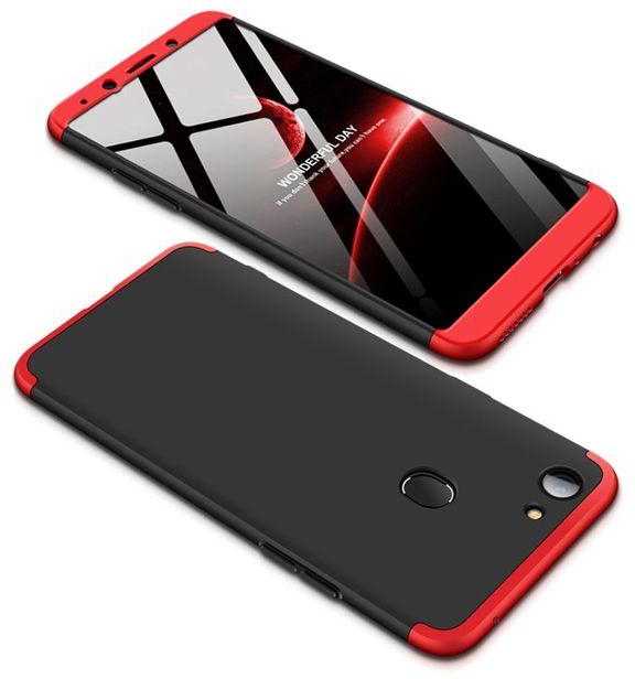 360 Full Protection Case For Oppo F5 – Black+Red