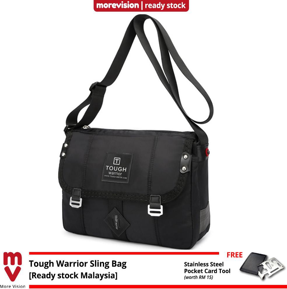Tough Warrior Bag Sling Messenger Chest Crossbody Bag (Black)