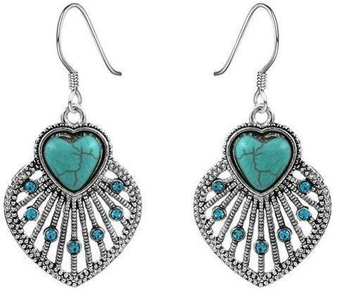 Bluelans Specifications:<br />Hook design and hollow turquoise decor, attractive and charming.<br />Elegant earrings, perfect for daily wear and special occasions.<br />Ideal for matching with your dress, t-shirts or most of your costume.Type: Hook Earrings<br />G