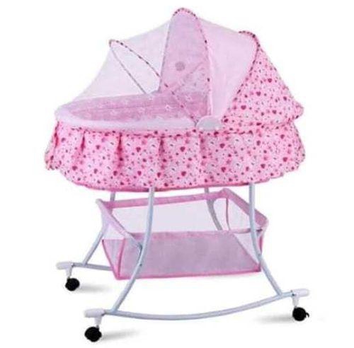 Generic Portable baby Basisnet/ Rocking Bed Baby Cradle Cot with Mosquito Net - Pink