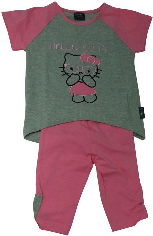 Junior Gs503-14 Set Of 2 Pieces Hello Kitty Outfit For Girls - Pink And Gray