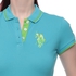 U.S. Polo Assn. 213109ZH1CK-SCBL Polo Shirt for Women - XS, Turquoise Blue/Green