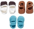 Smurfs Baby Crochet Shoes - White,Brown & Light Blue -6-9M (Pack Of 3)
