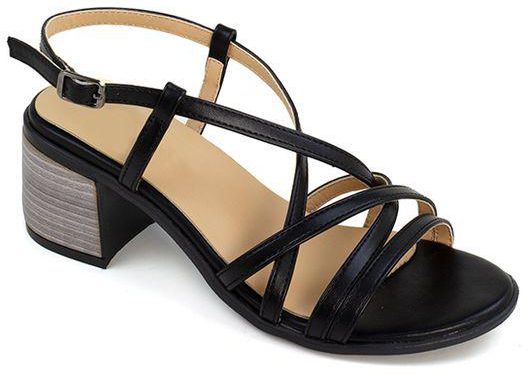 Fourteen Woman Sandals Heels Wedges-Mixed-Black