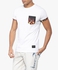 White Flame Print Pocket T-Shirt