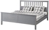 HEMNES Bed frame - grey stained/Leirsund 140x200 cm