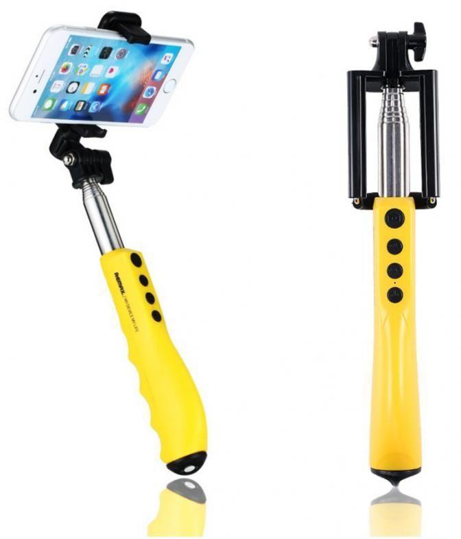 Remax RP-P2 Classic Foldable Wireless Bluetooth Selfie Stick - Yellow