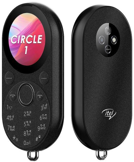 itel Circle 1 Unique Design, Round Screen, Dual SIM Phone - Black