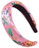 Floral Embroidered Hairband Pink