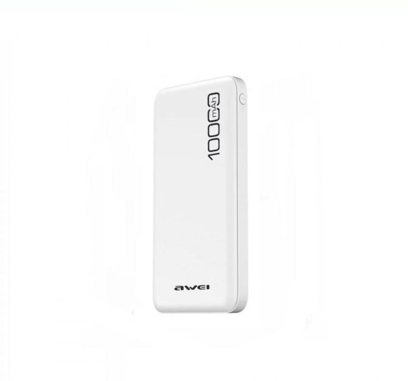 Awei Powerbank P28K 2.1A Fast Charge Dual-USB 10,000mAh (Black - White)