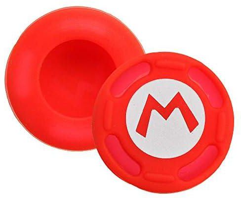 2 x Silicone Analog Thumb Stick Grips Caps Joysticks Cap Cover for Nintendo Switch NS JoyCon Controller (Red)