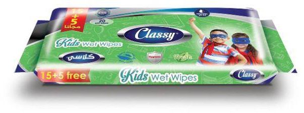 Classy Kids Wet Wipes - 15 Wipes + 5 Free Wipes