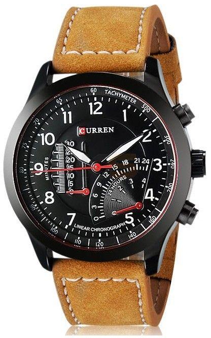 Curren 8152 Men's Quartz Analog Watch With Faux Leather Strap