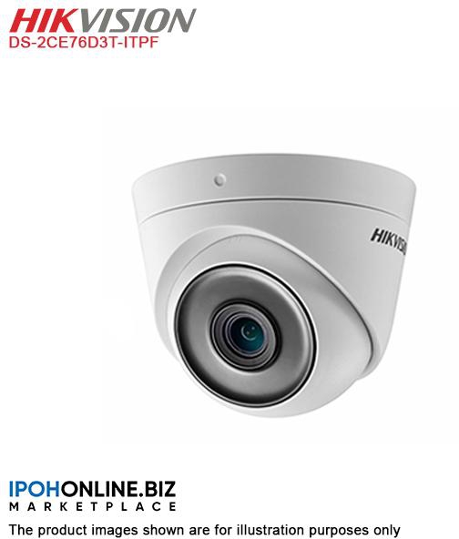 Hikvision DS-2CE76D3T-ITPF Ultra low light 2MP FHD 1080P 3.6mm WDR Indoor CCTV EXIR Dome Camera