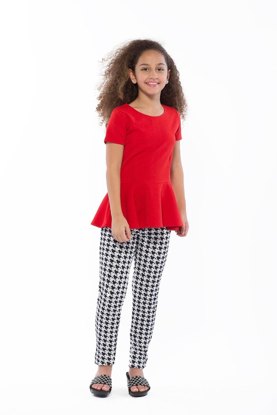 Basicxx Knit Pants With Textured Houndstooth Pattern Navy 8-9 Years