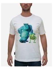 Printed Monster Inc: Mike & James T- Shirt - White