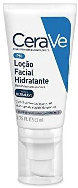 CeraVe PM Facial Moisturizing Lotion Night Face Moisturizer for Normal to Dry Skin with Hyaluronic acid, Niacinamide and Ceramides Non-comedogenic, oil-free, Fragrance Free 1.75Oz,52 ML