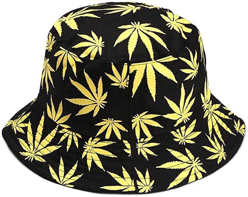 Bucket Hat With Imported ( DOUBLE SIDES) - Black & Yellow