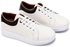 Hammer Stitched Accent Lace Up Sneakers - White & Black