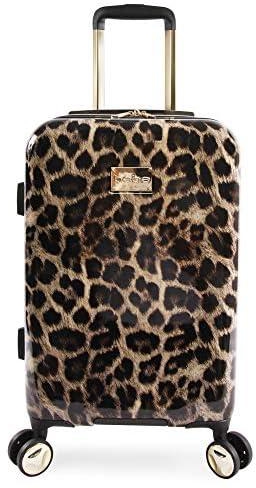 BEBE Women's Adriana 21" Hardside Carry-on Spinner Luggage,Telescoping Handles, Leopard, One Size, Leopard, One Size, Adriana 21" Hardside Carry-on Spinner Luggage
