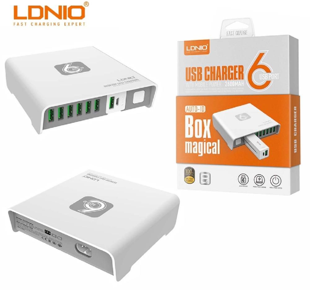 Ldnio A6802 6 Port USB Charger with Mobile Power 2600Mah