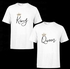 King And Queen Couple Quality Round Neck Printed Polo T-Shirt- White