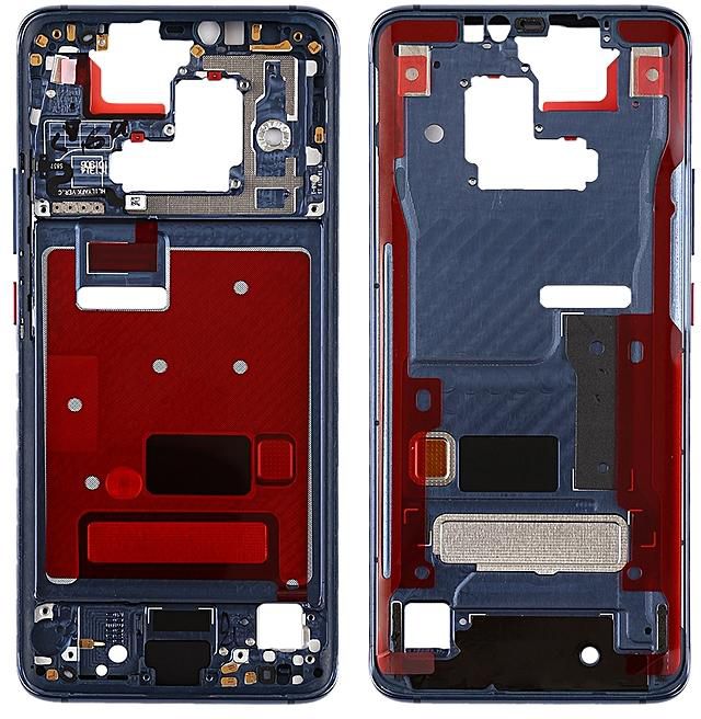 Generic Front Housing LCD Frame Bezel Plate With Side Keys For Huawei Mate 20 Pro(Blue)