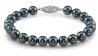 8 MM Freshwater Cultural Black Pearl Bracelet 7 Inch Length with 14K White Gold Filigree Clasp
