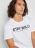 Stay Wild Round Neck T-Shirt White/Light Black