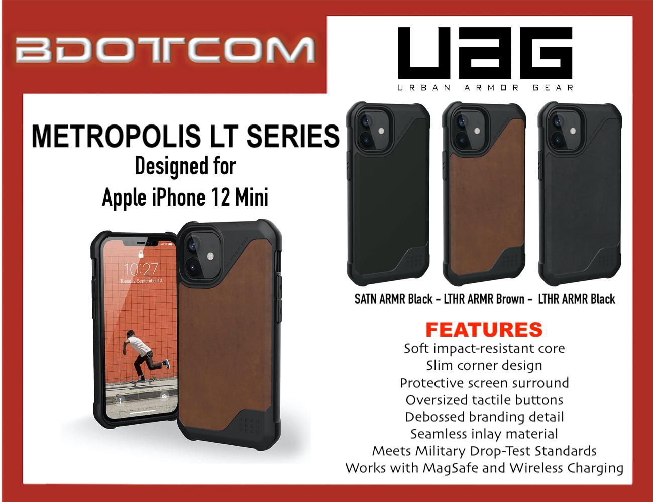 Original UAG Metropolis LT Series Leather Protective Cover Case for Apple iPhone