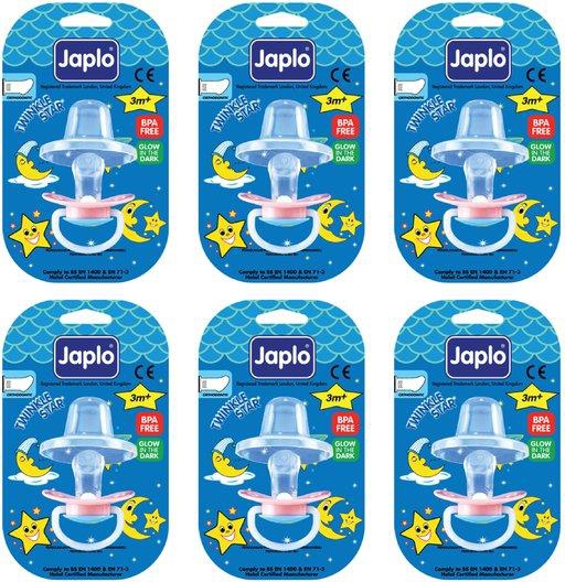 Japlo Twinkle Star Soother Blister Cards - Orthodontic (6 in 1)