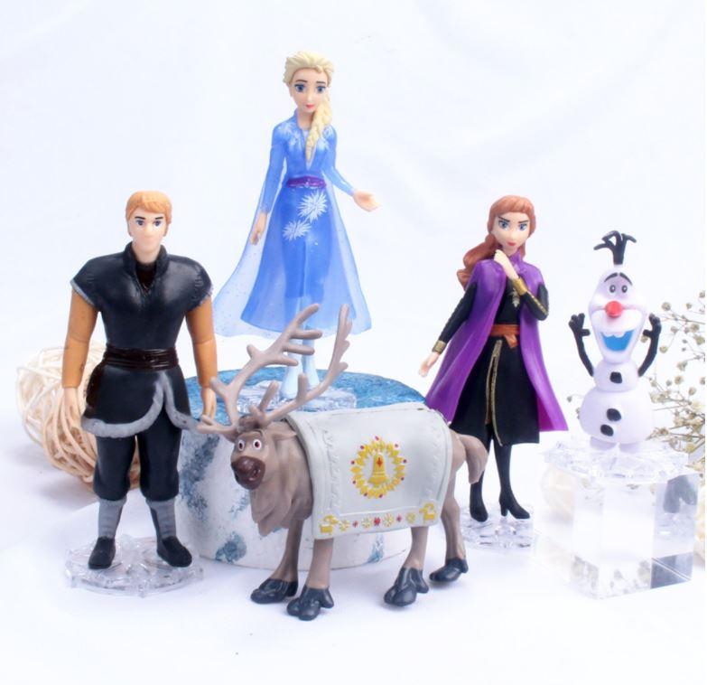 Lsthometrading 5pcs Disney Frozen 2 Snow Queen Elsa Anna PVC Action Figure Olaf Kristoff Sven Anime Dolls