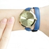 Michael Kors Slim Runway Women's Gold Dial Leather Band Watch - MK2286