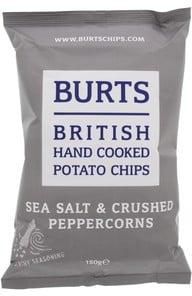 Burts Hand Cooked Potato Chips Sea Salt & Crushed Peppercorns 150g