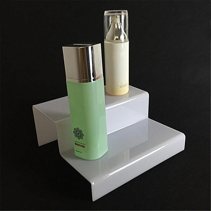 2 Step Tier Clear Opaque Acrylic Plastic Retail Riser Counter Display Stands 