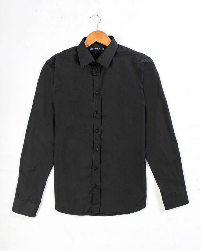 tree Men's Suit Shirt- Black