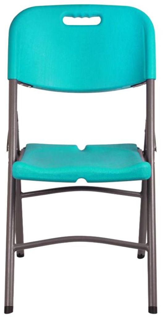 Metal Folding Chair Turquoise Grey, Turquoise Metal Outdoor Chair