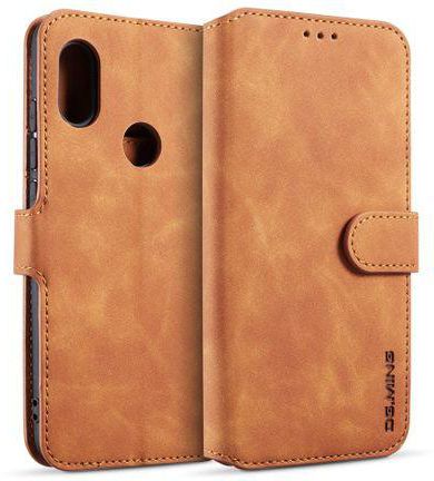 DG.MING Retro Oil Side Horizontal Flip Case For Xiaomi Redmi Note 6 Pro, With Holder & Card Slots & Wallet (Brown)