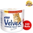 VELVEX Toilet Tissue White Wrapped 2-Ply, 200 sheets, 1-ROLL 40s' 
