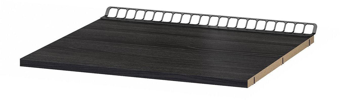 UTRUSTA رف ثابت بتهوية - مظهر الخشب أسود ‎60x60 سم‏