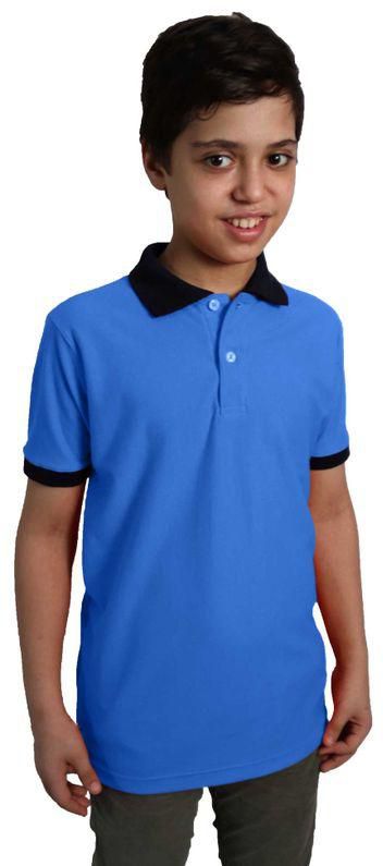 OneHand T-Shirt Polo Cotton Short Sleeves For Kids - Turquoise