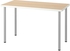 LINNMON / ADILS طاولة، أبيض مظهر سنديان مصبوغ أبيض, لون-فضي، ‎120x60 سم‏